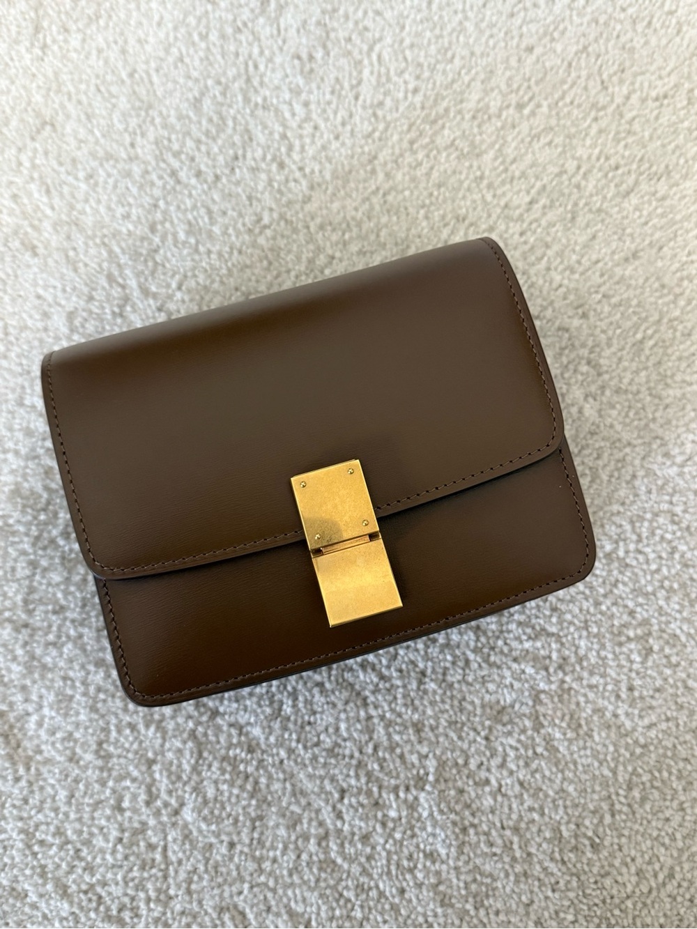 CELINE Small Classic Box Bag – Brown Leather